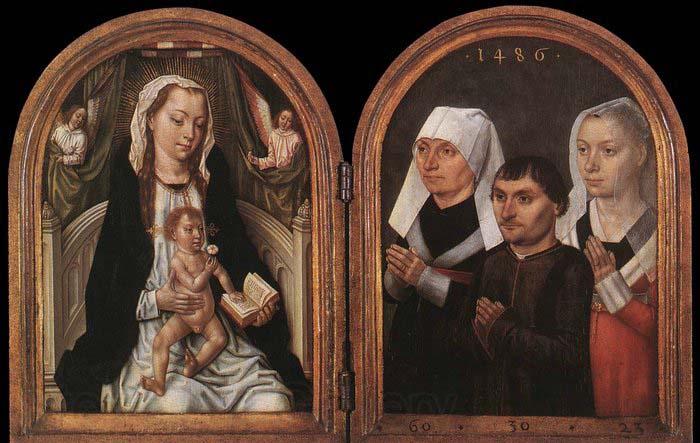 Master of the Saint Ursula Legend Diptych with the Virgin and Child and Three Donors Germany oil painting art